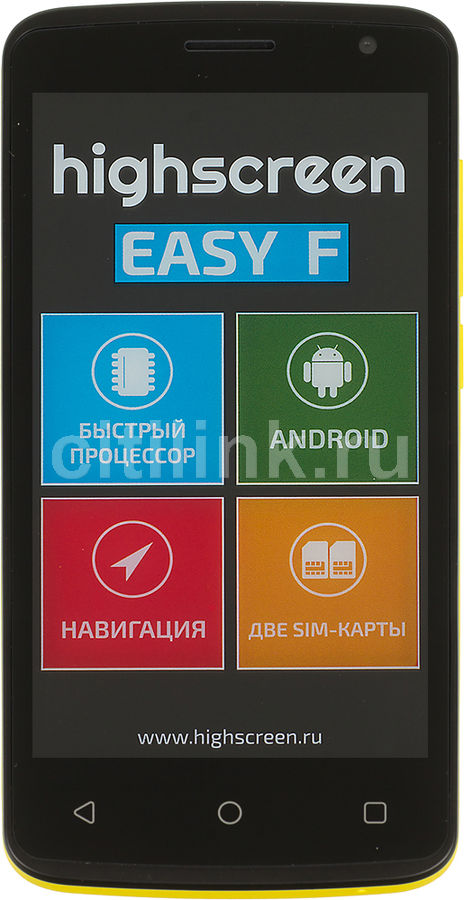 Смартфон HIGHSCREEN Easy F желтый