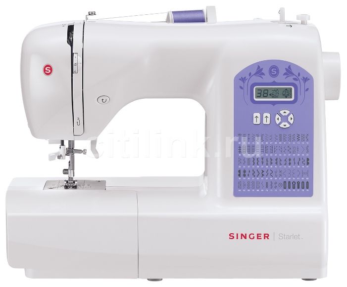 Швейная машина SINGER Starlet 6680 белый Швейная машина SINGER Starlet 6680 белыйШвейные машины<br>электромеханическая, челнок: горизонтальный, выполнение петель: автоматическое, рукавная платформа, нитевдеватель, реверс, подсветка<br><br>Линейка: Starlet<br>Цвет: белый