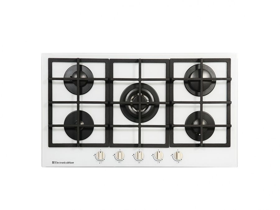 Варочная панель ELECTRONICSDELUXE GG51130245F TC-002, независимая, белый Варочная панель ELECTRONICSDELUXE GG51130245F TC-002, независимая, белыйВстраиваемые газовые панели<br>независимая; количество конфорок - 5; поверхность закаленное стекло; решетка чугун; автоматический электроподжиг; ширина - 880мм; цвет - белый<br><br>Цвет: белый