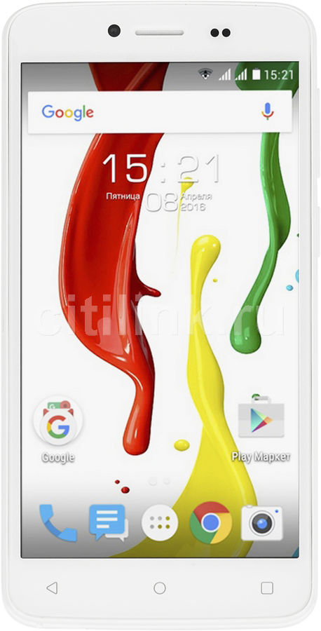 Смартфон FLY Nimbus 7 FS505 белый Смартфон FLY Nimbus 7 FS505 белыйМобильные телефоны<br>ОС Android 5.1, экран: 5, TFT, 854x480, процессор: MediaTek MTK6580, 1300МГц, 4-х ядерный, камера: 5Мп, FM-радио, GPS, время работы в режиме разговора, до: 7ч, в режиме ожидания, до: 160ч<br><br>Цвет: белый