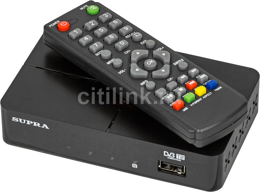 Ресивер DVB-T2 SUPRA SDT-90, черный Ресивер DVB-T2 SUPRA SDT-90, черныйРесиверы DVB-T<br>DVB-T; DVB-T2; Time Shift; гид по программам; запись телепрограмм; цифровое радио; родительский контроль; корпус: пластик; цвет: черный<br><br>Цвет: черный