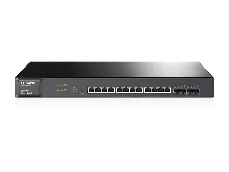 Коммутатор TP-LINK T1700X-16TS, T1700X-16TS Коммутатор TP-LINK T1700X-16TS, T1700X-16TSКоммутаторы<br>управляемый, монтируемый в 19 стойку, стекируемый, порты 1000Base-T(Gigabit Ethernet): 12 шт.<br>