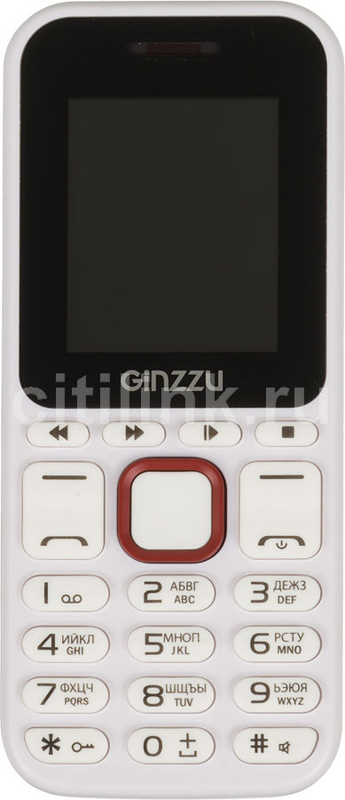 Мобильный телефон GINZZU M102D mini белый/красный видеонаблюдение ginzzu hk 420d