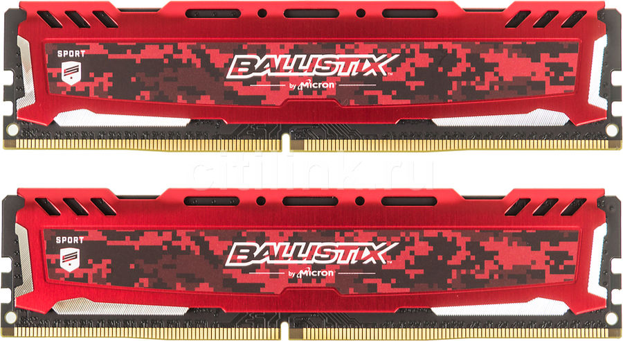 Модуль памяти CRUCIAL Ballistix Sport LT BLS2C4G4D240FSE DDR4 - 2x 4Гб 2400, DIMM, Ret Модуль памяти CRUCIAL Ballistix Sport LT BLS2C4G4D240FSE DDR4 - 2x 4Гб 2400, DIMM, RetМодули памяти<br>288-pin; частота: 2400; латентность: CL16; форм-фактор: DIMM; комплект модулей для идеальной совместной работы, оснащается радиатором для эффективного охлаждения, тип поставки: Ret<br><br>Линейка: Ballistix Sport LT