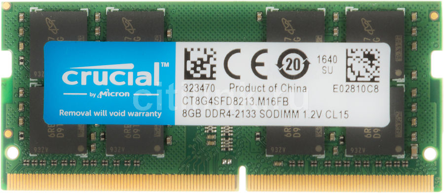 Модуль памяти CRUCIAL CT8G4SFD8213 DDR4 - 8Гб 2133, SO-DIMM, OEM Модуль памяти CRUCIAL CT8G4SFD8213 DDR4 - 8Гб 2133, SO-DIMM, OEMМодули памяти<br>260-pin; частота: 2133; латентность: CL15; форм-фактор: SO-DIMM; тип поставки: OEM<br>