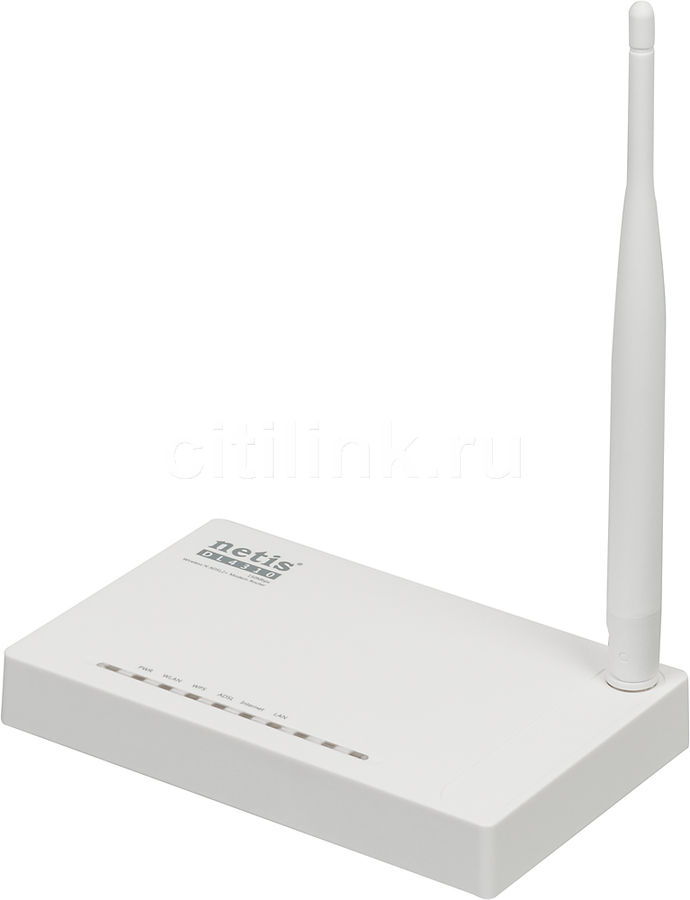 Беспроводной маршрутизатор NETIS DL4310, ADSL 2/2+, белый Беспроводной маршрутизатор NETIS DL4310, ADSL 2/2+, белыйМаршрутизаторы<br>Высокоскоростной модем ADSL2+, маршрутизатор NAT (1 порт) и беспроводная точка доступа серии N в одном устройстве. Отличная скорость беспроводной передачи данных стандарта N (до 150 Мбит/с). Функция проброса портов обеспечивает превосходное качество IPTV.<br><br>Цвет: белый