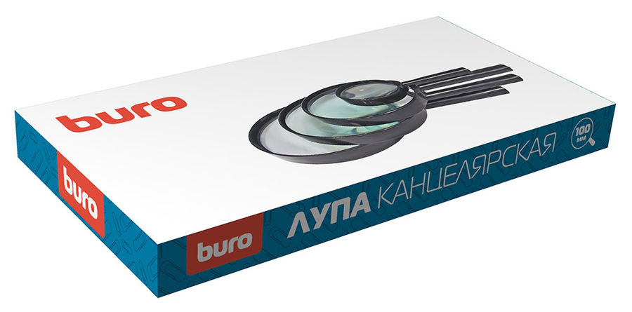 Лупа офисная Buro 401 d=100мм x3 Лупа офисная Buro 401 d=100мм x3Канцелярские мелочи<br>увеличение: x3<br>