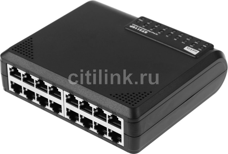 Коммутатор NETIS ST3116P Коммутатор NETIS ST3116PКоммутаторы<br>неуправляемый, настольный, порты 10-100Base-TX: 16 шт.<br>
