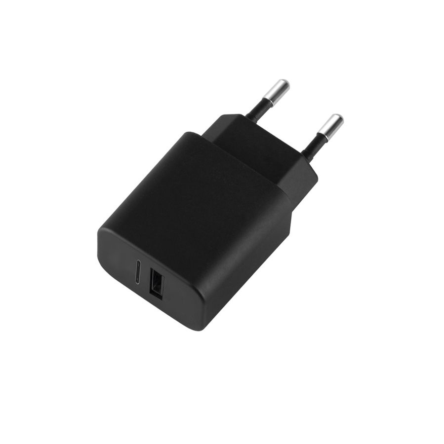 Сетевое зарядное устройство DEPPA 11377, USB, 3.4A, черный Сетевое зарядное устройство DEPPA 11377, USB, 3.4A, черныйЗарядные устройства<br>Универсальное сетевое зарядное устройство с разъемом USB + USB Type-C , позволяющее заряжать мобильные устройства разных производителей. Для полной безопасности в устройстве предусмотрена защита перегрузок и коротких замыканий.<br><br>Материал: пластик<br>Цвет: черный