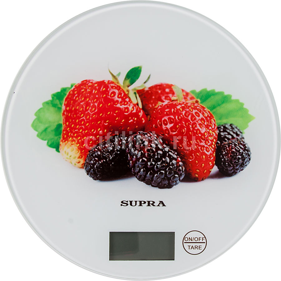 Весы кухонные SUPRA BSS-4601, белый/клубника Весы кухонные SUPRA BSS-4601, белый/клубникаКухонные весы<br>электронные, максимальный вес: 5кг, материал платформы/чаши: стекло, автоотключение, тарокомпенсация, измерение объема жидкости, элементы питания: 1 х CR2032 цвет: белый<br><br>Цвет: белый/клубника
