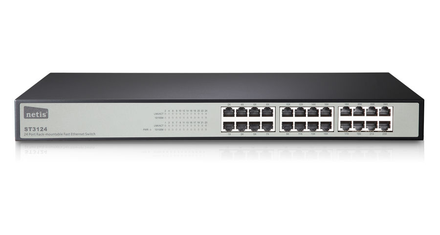 Коммутатор NETIS ST3124, ST3124 Коммутатор NETIS ST3124, ST3124Коммутаторы<br>неуправляемый, монтируемый в 19 стойку, порты 10-100Base-TX: 24 шт.<br>