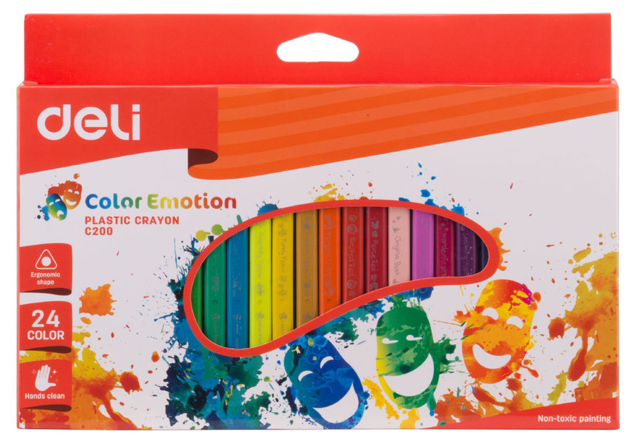 Восковые мелки Deli EC20020 Color Emotion трехгранные 24цв. картон.кор./европод. Восковые мелки Deli EC20020 Color Emotion трехгранные 24цв. картон.кор./европод.Рисование<br><br>