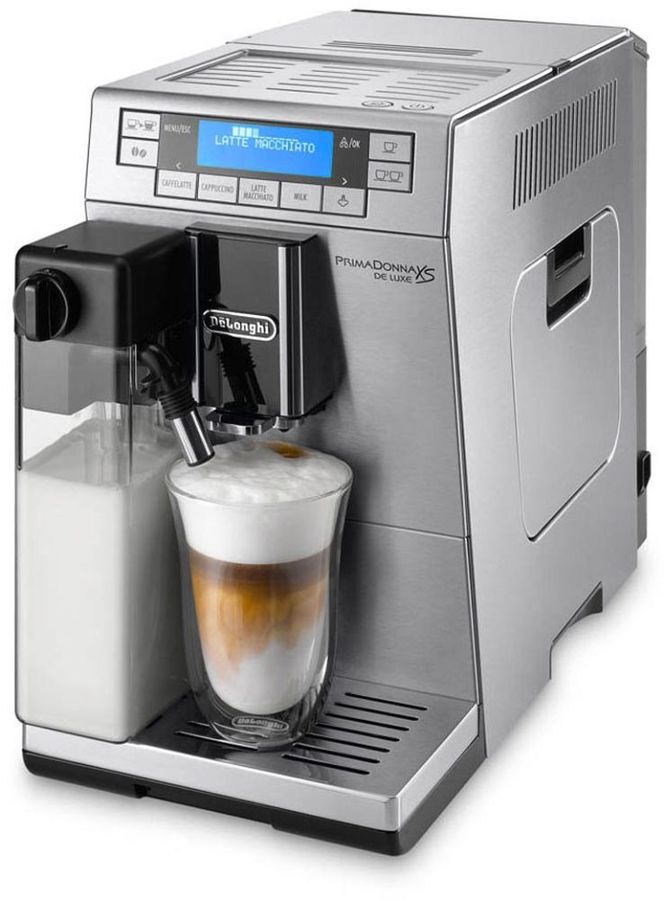 Кофемашина DELONGHI PrimaDonna XS ETAM36.364.M, серебристый Кофемашина DELONGHI PrimaDonna XS ETAM36.364.M, серебристыйКофемашины<br>мощность 1450Вт, давление помпы 15Бар, регулировка степени помола, тип кофе- молотый/зерновой, таймер, каппучинатор, настройка крепости<br><br>Линейка: PrimaDonna XS<br>Цвет: серебристый