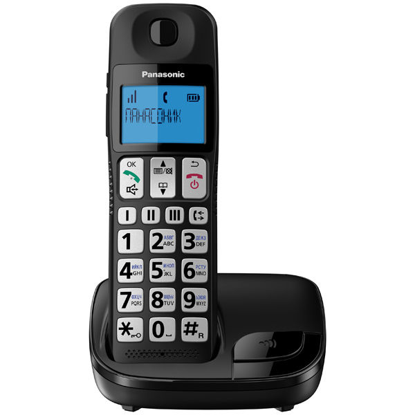 Радиотелефон PANASONIC KX-TGE110RUB, черный Радиотелефон PANASONIC KX-TGE110RUB, черныйРадиотелефоны<br>Поддержка HAC (совместимость со слуховым аппаратом); однолинейный; АОН/Caller ID; подсветка клавиатуры; в комплекте 1 радиотрубка<br><br>Цвет: черный