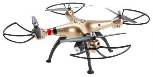 Квадрокоптер SYMA X8HC с камерой, золотистый Квадрокоптер SYMA X8HC с камерой, золотистыйКвадрокоптеры<br>количество моторов: 4; Wi-Fi<br><br>Цвет: золотистый