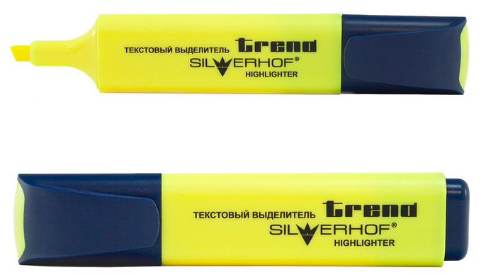 Текстовыделитель для бумаги Silwerhof TREND 103001-24 скошенный пиш. наконечник (толщина линии 1-5мм Текстовыделитель для бумаги Silwerhof TREND 103001-24 скошенный пиш. наконечник (толщина линии 1-5ммФломастеры, маркеры<br>назначение: для бумаги; количество цветов: 1<br><br>Цвет: желтый