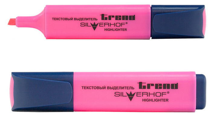 Текстовыделитель Silwerhof TREND 103001-20 скошенный пиш. наконечник (толщина линии 1-5мм) колпачок Текстовыделитель Silwerhof TREND 103001-20 скошенный пиш. наконечник (толщина линии 1-5мм) колпачокФломастеры, маркеры<br>количество цветов: 1<br><br>Цвет: розовый