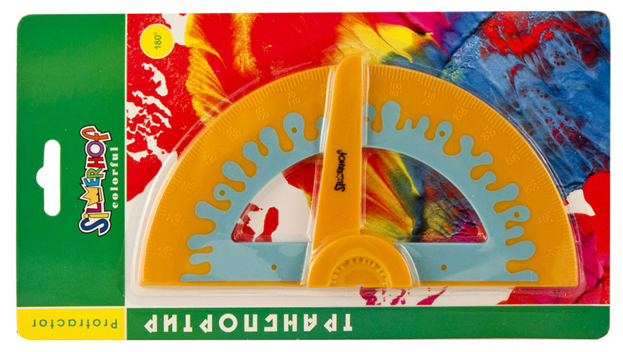 Транспортир Silwerhof 160071 COLORFUL пластик 180градус. механизм выбора угла блистер Транспортир Silwerhof 160071 COLORFUL пластик 180градус. механизм выбора угла блистерЛинейки<br>материал: пластик; механизм выбора угла<br><br>Материал: пластик<br>Линейка: COLORFUL