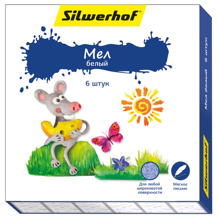 Мел белый Silwerhof 882082-06 Пластилиновая кол-ция (6шт) Мел белый Silwerhof 882082-06 Пластилиновая кол-ция (6шт)Рисование<br>количество в наборе: 6шт; ураковка: коробка картонная<br>