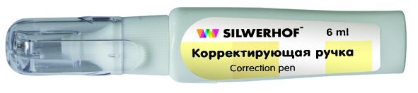 Ручка корректор Silwerhof 443003 6мл дисплей картонный Ручка корректор Silwerhof 443003 6мл дисплей картонныйШтрих-корректоры<br>объем флакона: 6мл<br>