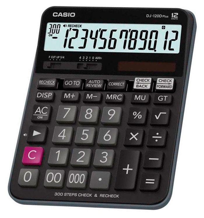 Калькулятор CASIO DJ-120D PLUS, 12-разрядный, черный Калькулятор CASIO DJ-120D PLUS, 12-разрядный, черныйКалькуляторы<br>разрядность дисплея: 12-разрядный; настольный; цвет: черный<br>