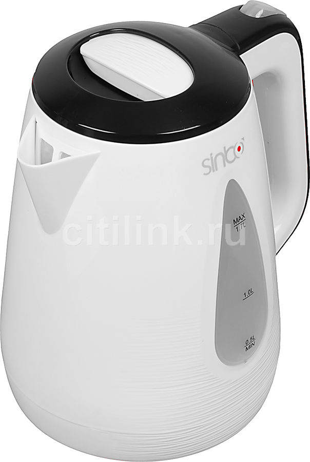 Чайник электрический SINBO SK 7364, 2200Вт, белый Чайник электрический SINBO SK 7364, 2200Вт, белыйЧайники электрические<br>мощность - 2200Вт; объем - 1.7л; корпус - пластик; фильтр от накипи, цвет - белый<br><br>Цвет: белый