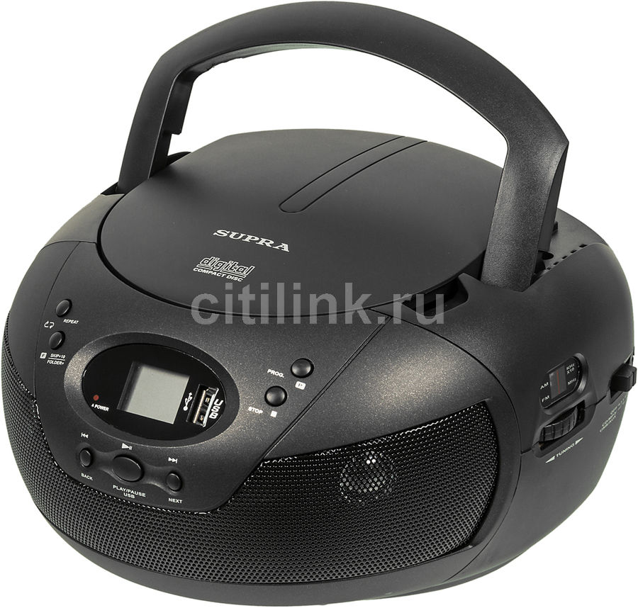 Аудиомагнитола SUPRA BB-CD121U, черный Аудиомагнитола SUPRA BB-CD121U, черныйМагнитолы<br>мощность: 2.4Вт, поддержка CD, CDRW, воспроизведение MP3, WMA, интерфейс USB, цвет: черный<br><br>Цвет: черный