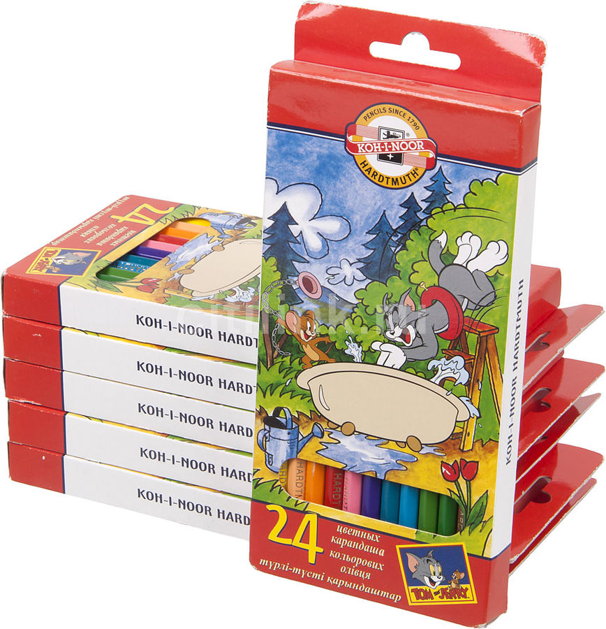 Карандаши цветные Koh-I-Noor TOM & JERRY 3654024023KSRU шестигран. 24цв. коробка/европод. Карандаши цветные Koh-I-Noor TOM & JERRY 3654024023KSRU шестигран. 24цв. коробка/европод.Карандаши цветные<br>количество цветов: 24; профиль карандаша: шестигранные<br>