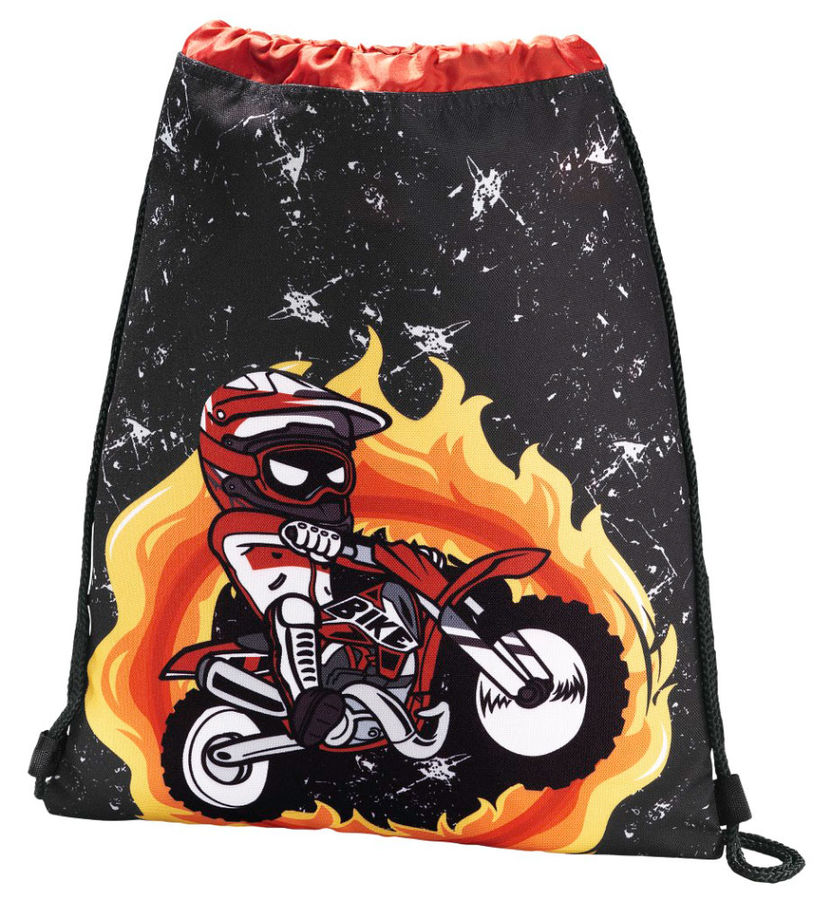 Сумка для обуви Hama Motorbike 00139110 черный/красный 33x40см 1 отдел. б/карм. полиэстер Сумка для обуви Hama Motorbike 00139110 черный/красный 33x40см 1 отдел. б/карм. полиэстерШкольные ранцы, рюкзаки, сумки<br>Мешочек затягивается шнурками, которые затем можно использовать как лямки.<br><br>Цвет: черный/ красный