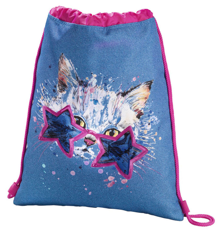 Сумка для обуви Hama Crazy cat 00139112 синий/розовый 33x40см 1 отдел. б/карм. полиэстер Сумка для обуви Hama Crazy cat 00139112 синий/розовый 33x40см 1 отдел. б/карм. полиэстерШкольные ранцы, рюкзаки, сумки<br>Мешочек затягивается шнурками, которые затем можно использовать как лямки.<br><br>Цвет: синий/ розовый