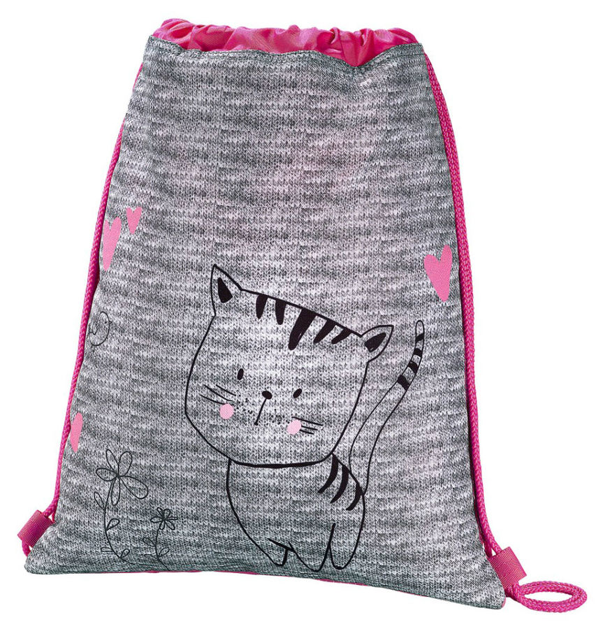 Сумка для обуви Hama Lovely cat 00139113 серый/розовый 33x40см 1 отдел. б/карм. полиэстер Сумка для обуви Hama Lovely cat 00139113 серый/розовый 33x40см 1 отдел. б/карм. полиэстерШкольные ранцы, рюкзаки, сумки<br>Мешочек затягивается шнурками, которые затем можно использовать как лямки.<br><br>Цвет: серый/ розовый