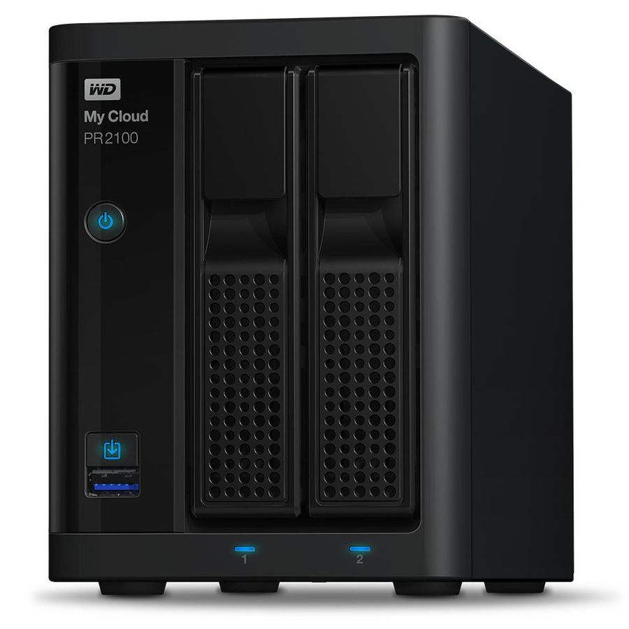 Сетевое хранилище WD MY CLOUD PR2100 WDBVND0040JBK-EEUE, 4Тб Сетевое хранилище WD MY CLOUD PR2100 WDBVND0040JBK-EEUE, 4ТбСетевые хранилища NAS<br>объём: 4Тб; отсеков для дисков: 2; интерфейс: SATA III; форм-фактор: 3.5; LAN: 2 х 10/100/1000 Мбит/с; портов USB3.0: 2; RAID 0, RAID 1, JBOD, горячая замена дисков<br><br>Линейка: MY CLOUD PR2100<br>Цвет: черный
