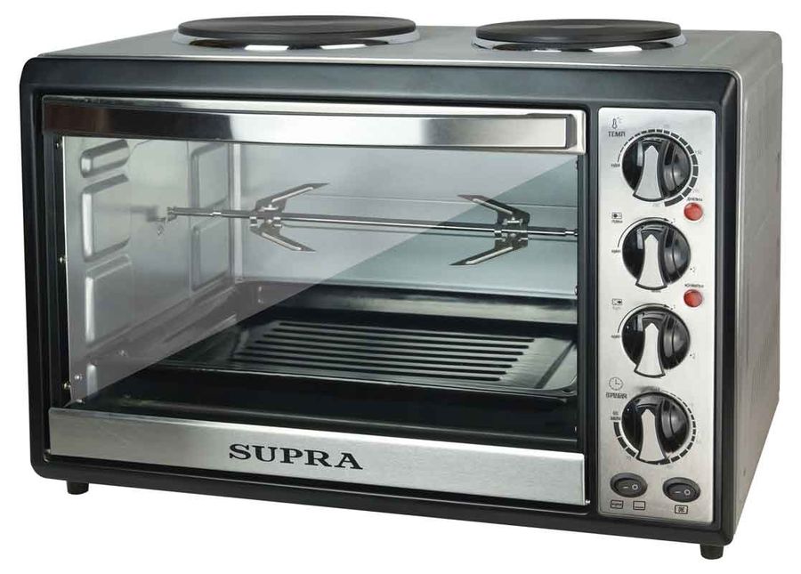 Мини-печь SUPRA MTS-382, серебристый Мини-печь SUPRA MTS-382, серебристыйМини-печи<br>мощность: 2000Вт; объем: 38л; управление: механическое; температура: 250 °С; гриль; вертел; цвет: серебристый<br><br>Цвет: серебристый