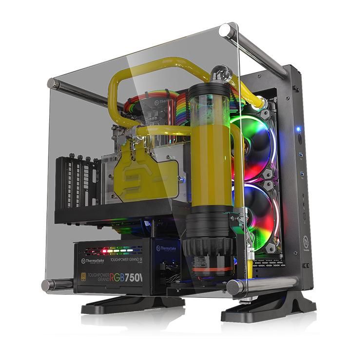 Корпус miniITX THERMALTAKE Core P1 TG, Mini-Tower, без БП, черный Корпус miniITX THERMALTAKE Core P1 TG, Mini-Tower, без БП, черныйКорпуса<br>размер: Mini-Tower; USB 3.0: 2шт, + аудио на передней панели; внутренние 3.5- 1шт; материал стенок - сталь/стекло, прозрачное окно, видеокарта длиной, до: 380мм<br><br>Линейка: Core