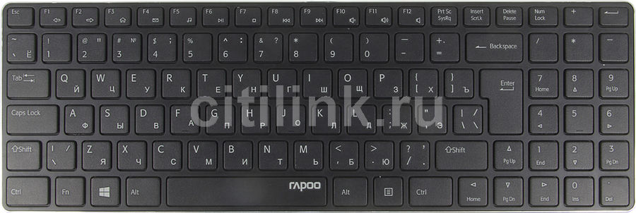 Клавиатура RAPOO E9110, USB, Радиоканал, черный Клавиатура RAPOO E9110, USB, Радиоканал, черныйКлавиатуры<br>интерфейс: USB, беспроводной интерфейс: Радиоканал, мультимедийная, классической формы, тонкая(slim)<br><br>Цвет: черный