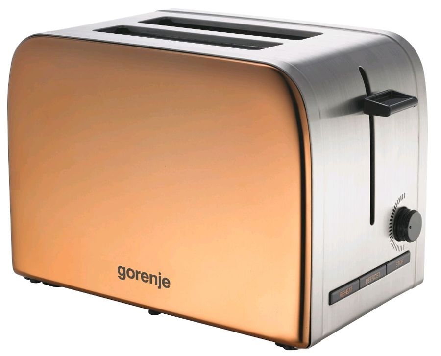 Тостер GORENJE T1100INF, медь/серебристый Тостер GORENJE T1100INF, медь/серебристыйТостеры<br>мощность 860Вт, отделений- 2, режимов- 6, лоток для крошек, разморозка и обжаривание, функция подогрев, цвет - медь<br><br>Цвет: медь/серебристый