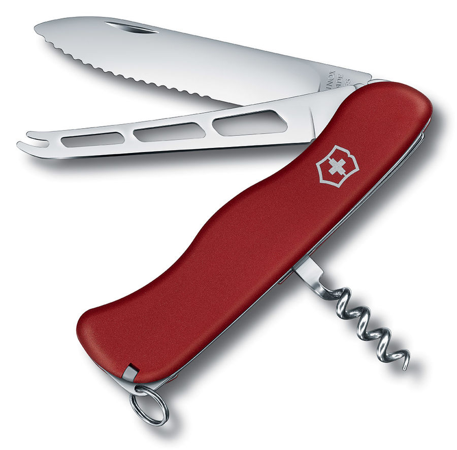 Нож перочинный Victorinox CHEESE KNIFE (0.8303.W) 111мм 6функций красный Нож перочинный Victorinox CHEESE KNIFE (0.8303.W) 111мм 6функций красныйНожи перочинные<br>Нож для сыра. Волнистые края лезвия и лезвие со специальными вырезами позволят не прилипать сыру к поверхности лезвия, а два зубца на конце помогут легко наколоть отрезанный кусочек.<br><br>Цвет: красный