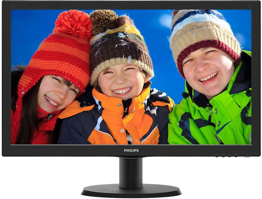 Монитор ЖК PHILIPS 243V5LHSB5 (00/01) 23.6, черный Монитор ЖК PHILIPS 243V5LHSB5 (00/01) 23.6, черныйМониторы<br>размер экрана: 23.6, широкоформатная матрица TN с разрешением 1920x1080, отношением сторон 16:9, яркостью 250кд/м2, разъем D-SUB (VGA), DVI, HDMI<br><br>Цвет: черный