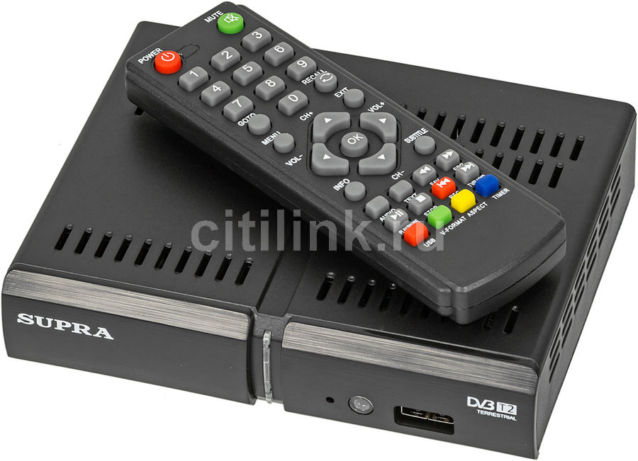 Ресивер DVB-T2 SUPRA SDT-91, черный тв приставка supra dvb t2 sdt 75