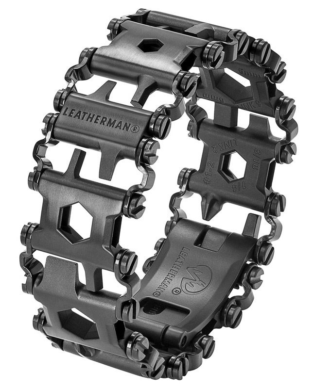 Браслет многофункц. Leatherman TREAD METRIC (832324) черный подар.коробка Браслет многофункц. Leatherman TREAD METRIC (832324) черный подар.коробкаБраслеты<br>Браслет-Мультитул Leatherman Tread включает в себя 29 опций, в числе которых множество ключей и отверток различных размеров, открывалка и даже режущий крюк. Размер браслета регулируется путем установки или снятия звеньев.<br><br>Цвет: черный