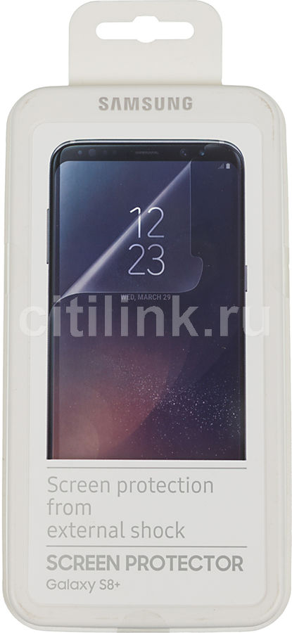 Защитная пленка SAMSUNG ET-FG955CTEGRU для Samsung Galaxy S8+, прозрачная, 2 шт Защитная пленка SAMSUNG ET-FG955CTEGRU для Samsung Galaxy S8+, прозрачная, 2 штЗащитные пленки и стекла<br>Оригинальная защитная пленка для смартфона Samsung Galaxy S8+ убережет дисплей устройства от нежелательных царапин и потертостей. Не снижает чувствительность сенсора и сохраняет яркость цветов.<br>
