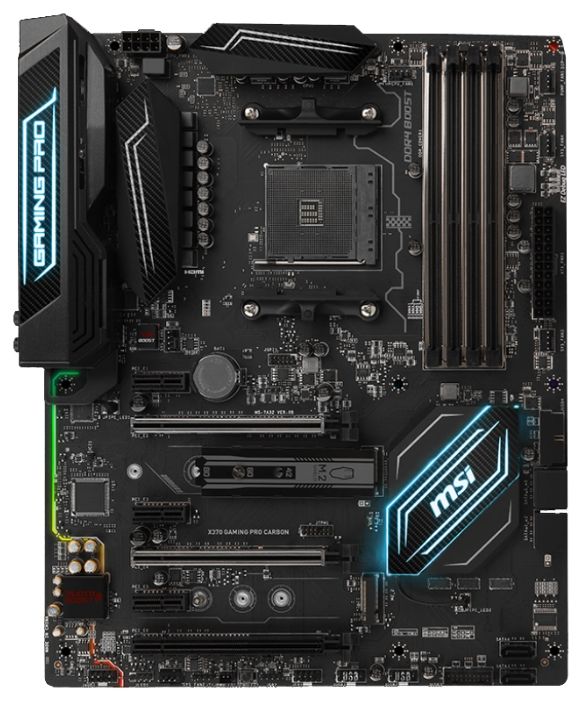 Материнская плата MSI X370 GAMING PRO CARBON SocketAM4, ATX, Ret Материнская плата MSI X370 GAMING PRO CARBON SocketAM4, ATX, RetМатеринские платы<br>гнездо процессора: SocketAM4; чипсет AMD X370; память DDR4 - 4слота; частотой до 2400МГц; поддержка: SLI/CrossFire; SATA RAID, тип поставки: Ret; ATX<br>