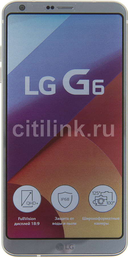 Смартфон LG G6 H870DS платиновый Смартфон LG G6 H870DS платиновыйМобильные телефоны<br>ОС Android 7.0, экран: 5.7, IPS, 2880x1440, процессор: Qualcomm Snapdragon 821, 2350МГц, 4-х ядерный, камера: 13Мп, GPS, ГЛОНАСС, ударопрочный, с защитой от пыли и влаги<br><br>Цвет: платиновый