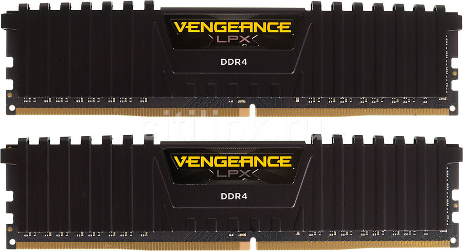 Модуль памяти CORSAIR Vengeance LPX CMK16GX4M2Z2400C16 DDR4 - 2x 8Гб 2400, DIMM, Ret Модуль памяти CORSAIR Vengeance LPX CMK16GX4M2Z2400C16 DDR4 - 2x 8Гб 2400, DIMM, RetМодули памяти<br>288-pin; частота: 2400; латентность: CL16; форм-фактор: DIMM; комплект модулей для идеальной совместной работы, оснащается радиатором для эффективного охлаждения, тип поставки: Ret<br><br>Линейка: Vengeance LPX