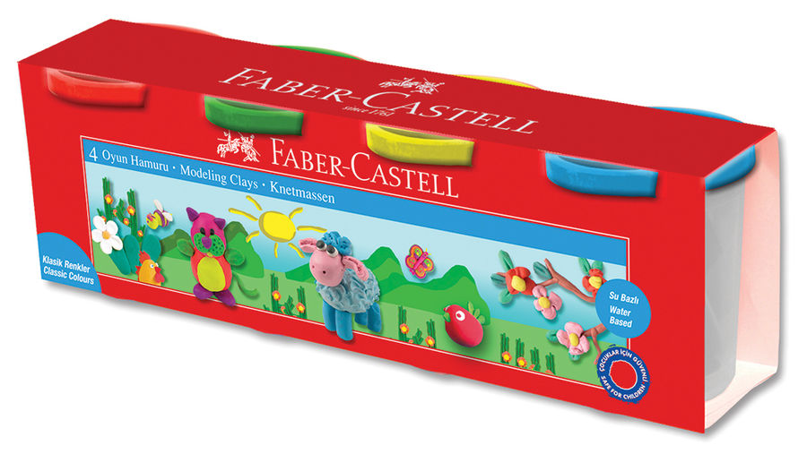 Масса для лепки Faber-Castell 120048 4цв. 520гр. картон.кор. Масса для лепки Faber-Castell 120048 4цв. 520гр. картон.кор.Товары для творчества<br>4 цвета, картонная коробка<br>