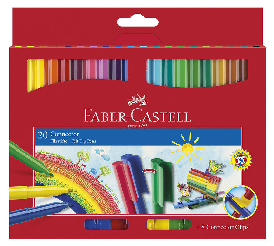 Фломастеры Faber-Castell Eberhard Faber 155520 20цв. +клипы коробка акустика центрального канала sonus faber principia center black