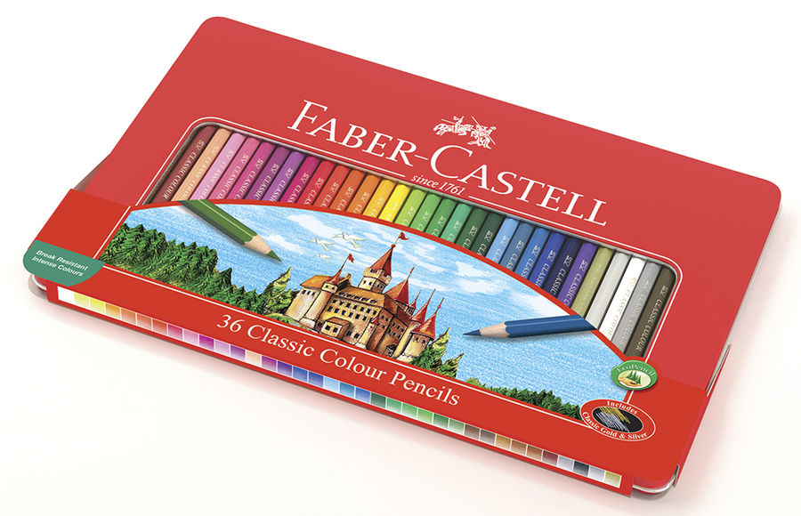 Карандаши цветные Faber-Castell Замок 115886 36цв. мет.кор. Карандаши цветные Faber-Castell Замок 115886 36цв. мет.кор.Карандаши цветные<br>количество цветов: 36<br>