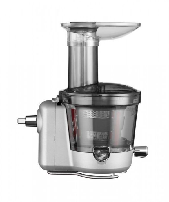 Насадка-соковыжималка KITCHENAID 5KSM1JA Насадка-соковыжималка KITCHENAID 5KSM1JAВсе принадлежности<br>Новая насадка-соковыжималка к миксеру KitchenAid - незаменимая помощница для приготовления полезных-преполезных соков! С этой насадкой вы сможете легко выжимать соки из мягких и твердых овощей и фруктов, и даже из листовых овощей и трав.<br><br>Цвет: серебристый