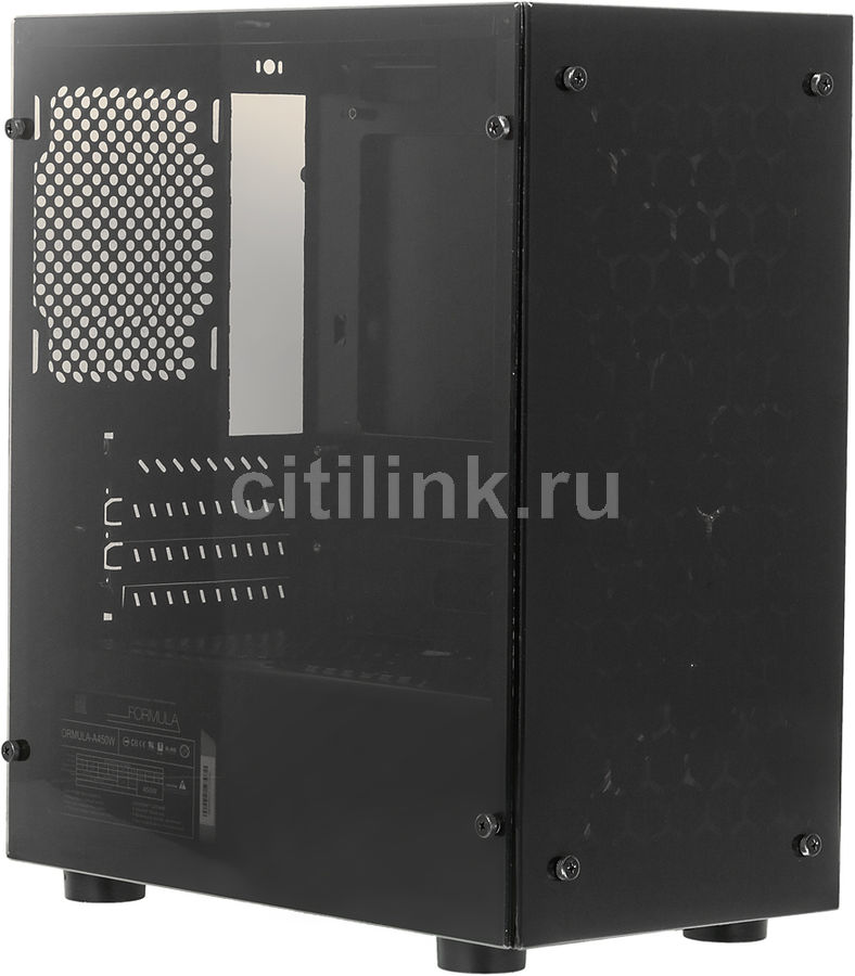 Корпус mATX FORMULA FA-703B, Mini-Tower, 450Вт, черный Корпус mATX FORMULA FA-703B, Mini-Tower, 450Вт, черныйКорпуса<br>мощность БП: 450Вт; размер: Mini-Tower; USB 2.0: 2шт, USB 3.0: 1шт, + аудио на передней панели; внутренние 3.5- 2шт; материал стенок - сталь, прозрачное окно, 0.5мм, видеокарта длиной, до: 340мм<br>