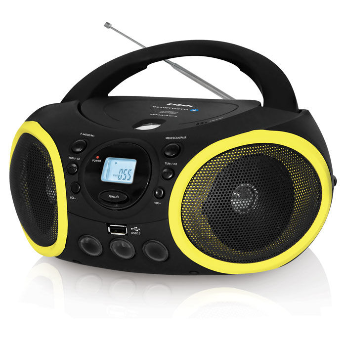 Аудиомагнитола BBK BX150BT, черный и желтый аудиомагнитола bbk bx180u черный желтый bx180u черный желтый